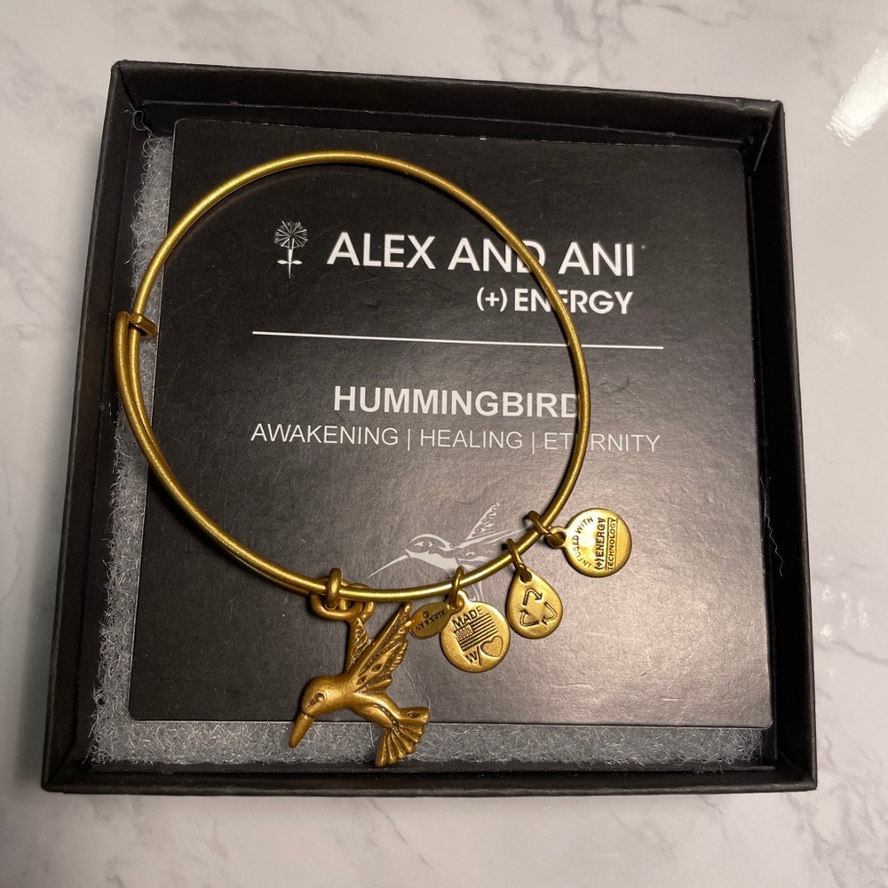 BRAND NEW Alex and Ani Gold Hummingbird Bracelet
